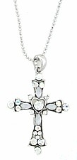 Vintage Victorian Austrian Crystal Cross Necklace