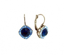 Tiffany Legacy Style Montana Blue Austrian Crystal Lever Back Earrings