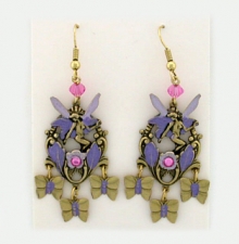 Victorian style hand painted fairy earrings