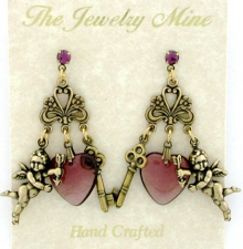 vintage chandelier heart earrings