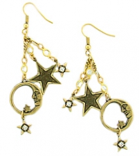 vintage celestial charm earrings