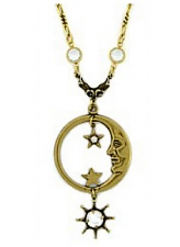 vintage celestial fashion moon necklace