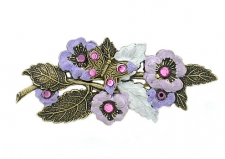 vintage hand painted flower brooch