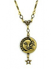 vintage celestial jewelry,moon necklace,celestial fashion necklace