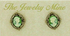 Vintage Victorian Style Cameo Button Earrings