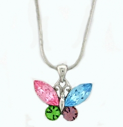 Austrian crystal butterfly necklace