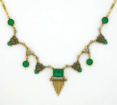 Vintage Reproduction Art Deco Style Austrian Crystal Fashion Necklace