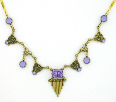 Vintage Reproduction Art Deco Style Austrian Crystal Fashion Necklace