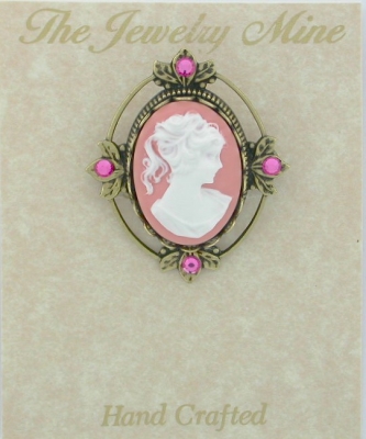 vintage look Victorian style cameo costume brooch