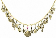 vintage look nautical charm necklace
