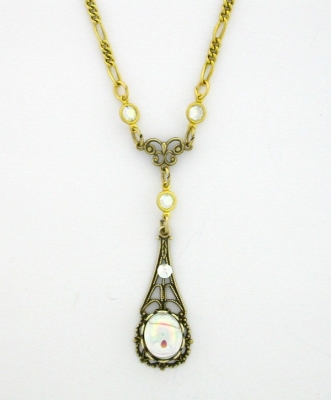vintage pendant,victorian jewelry,victorian necklace,vintage necklace,antique necklace,austrian crystal necklace