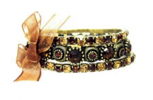 vintage look victorian style stacked crystal costume bracelets
