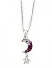 Austrian crystal moon & star necklace