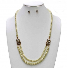 Vintage Style Pearl Fashion Necklace Set