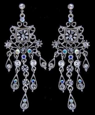 vintage look austrian crystal costume chandelier earrings