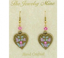 art deco fashion heart earrings