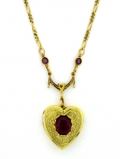 Vintage Victorian Style Heart Locket Necklace
