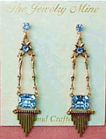 Vintage Reproduction Art Deco Style Austrian Crystal Chandelier Earrings