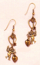 vintage cherubs and hearts fashion earrings