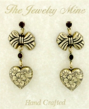 vintage victorian style puffed heart earrings