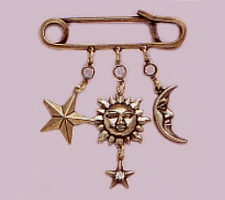 celestial pin,celestial costume jewelry