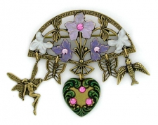 vintage look hand painted fashion brooch