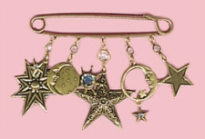 vintage look celestial charm pins