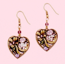 victorian style hand painted fashion heart earrings