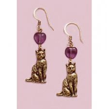 victorian cat earrings