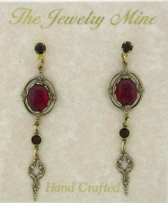 Victorian Style Crystal Cabochon Drop Earrings