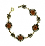 Vintage Reproduction Victorian Style Topaz Crystal Cabochon Bracelet