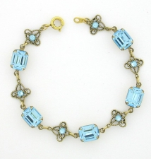 Vintage Victorian Austrian Crystal Filigree Bracelet