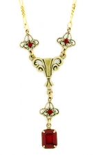 Vintage Reproduction Victorian Style Austrian Crystal Filigree Y-Necklace