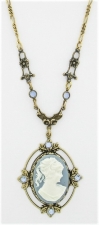 Victorian Reproduction Cameo Necklace - Blue