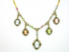 Victorian Style Cameo Necklace - Multi