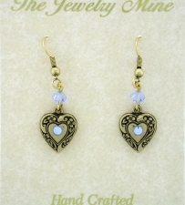 victorian heart earrings,vintage heart earrings