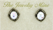 Vintage Victorian Style Crystal AB Button Fashion Earrings