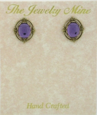 Victorian Style Crystal Cab Button Earrings - TZ