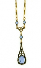 Vintage Victorian Lt. Sapphire Austrian Crystal Necklace