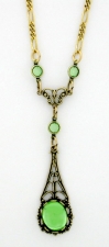 Vintage Victorian Peridot Cabochon Necklace