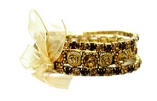 vintage look victorian style stacked crystal costume bracelets