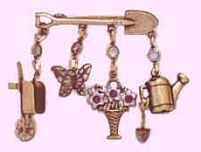 garden charm pin,garden theme jewelry