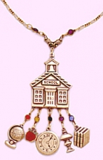 school teacher charm necklace,school teacher jewelry