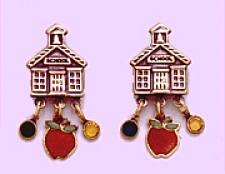 school teacher charm earrings,school teacher jewelry