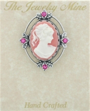 vintage look Victorian style cameo costume brooch
